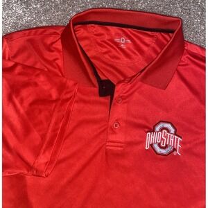Ohio State Buckeyes Authentic‎ Apparel Polo Shirt Red Mens XL NCAA Performance